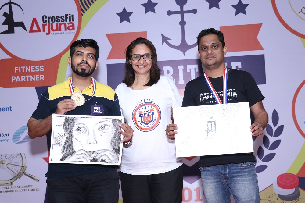 Sketching Contest - Winner Swapnil Satish Harne from Fleet Management Limited & Runner -Up Dinesh Pednekar from MSC Agency ( India) Pvt Ltd